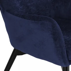 Elegant textilfåtölj med hög rygg | Mörkblå | Kim