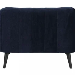 Elegant textilfåtölj | Mörkblå | Celeste