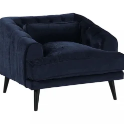 Elegant textilfåtölj | Mörkblå | Celeste