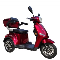 Elektrisk 3-Hjuls Promenadscooter | Tyst & Kraftfull | Röd