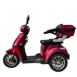 Elektrisk 3-Hjuls Promenadscooter | Tyst & Kraftfull | Röd