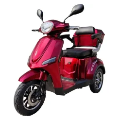 Elektrisk 3-Hjuls Promenadscooter | Tyst & Kraftfull | Röd