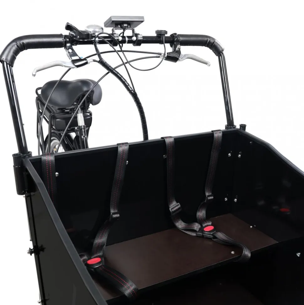 El-lådcykel - 17Ah batteri - Svart trälåda