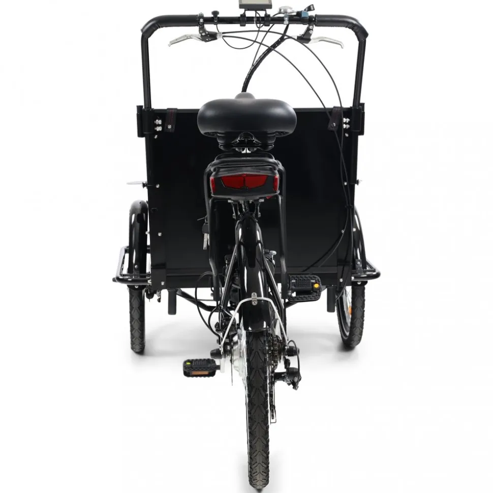 El-lådcykel - 17Ah batteri - Svart trälåda