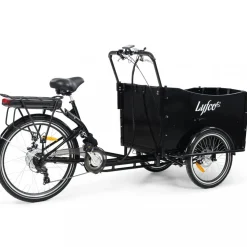 El-lådcykel - 17Ah batteri - Svart trälåda