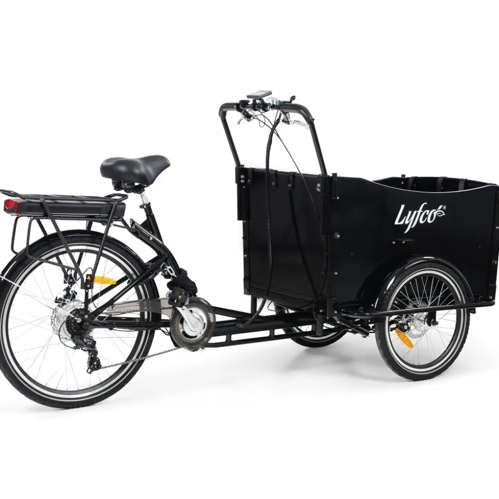 El-lådcykel - 17Ah batteri - Svart trälåda