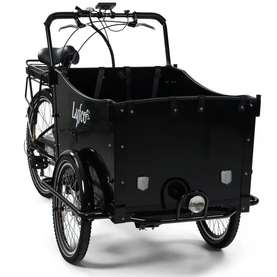 El-lådcykel - 17Ah batteri - Svart trälåda