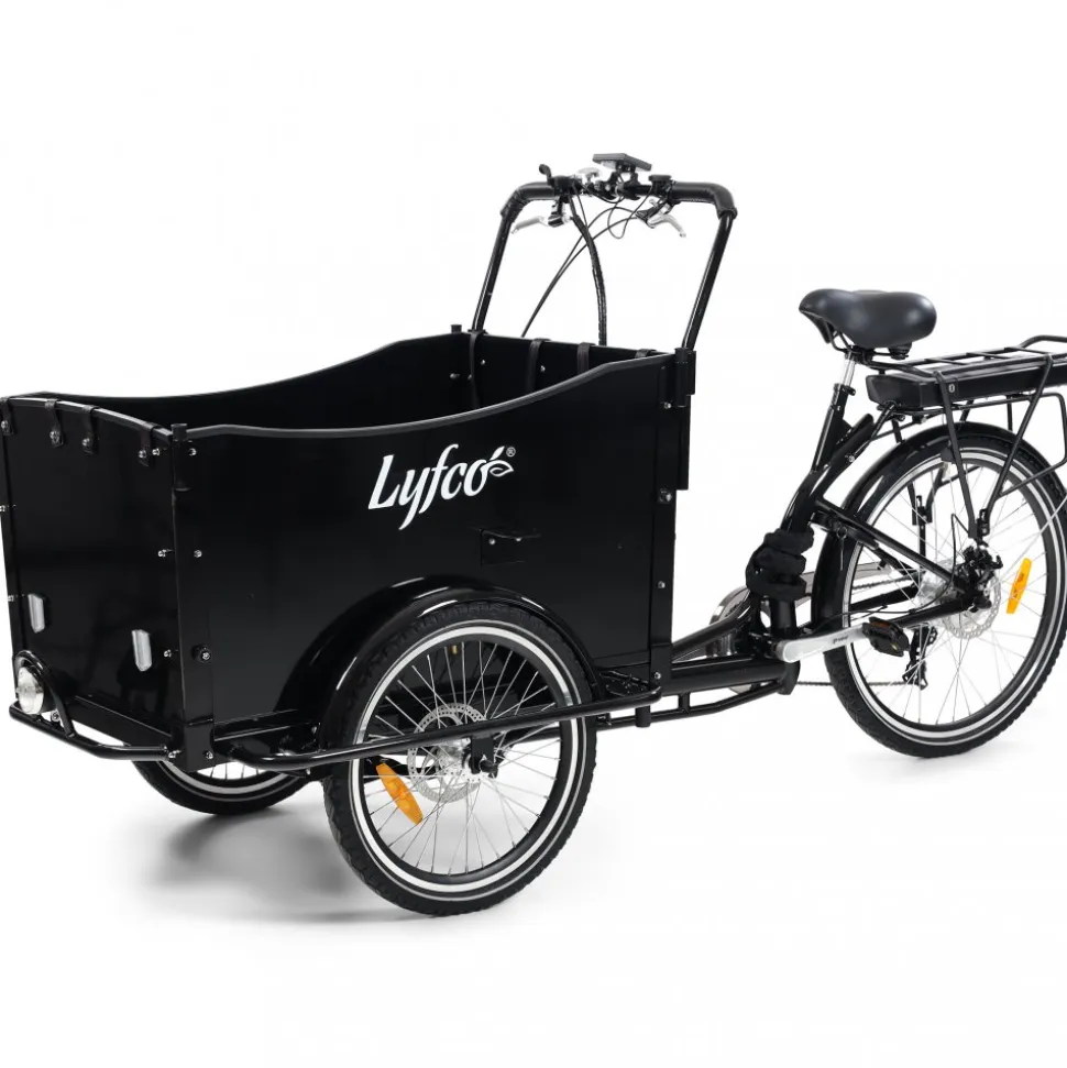 El-lådcykel - 17Ah batteri - Svart trälåda