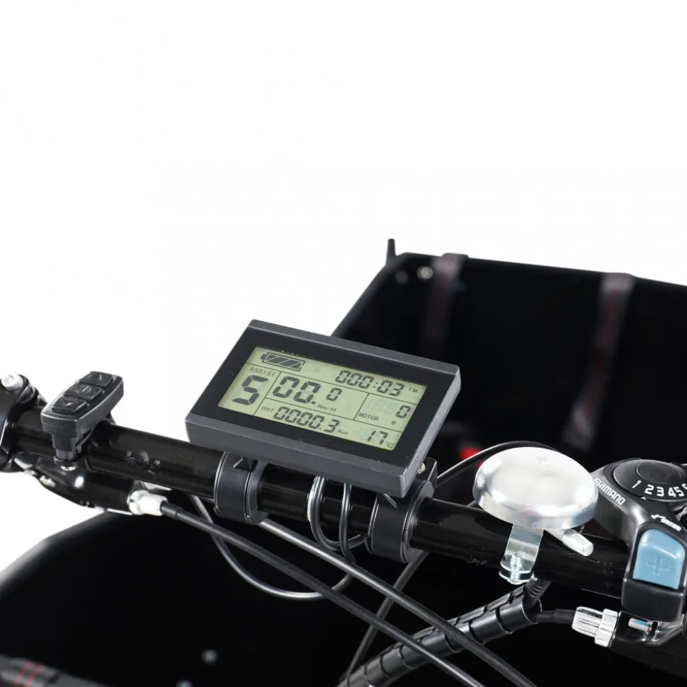 El-lådcykel - 17Ah batteri - Svart trälåda
