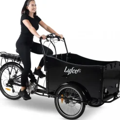 El-lådcykel - 17Ah batteri - Svart trälåda