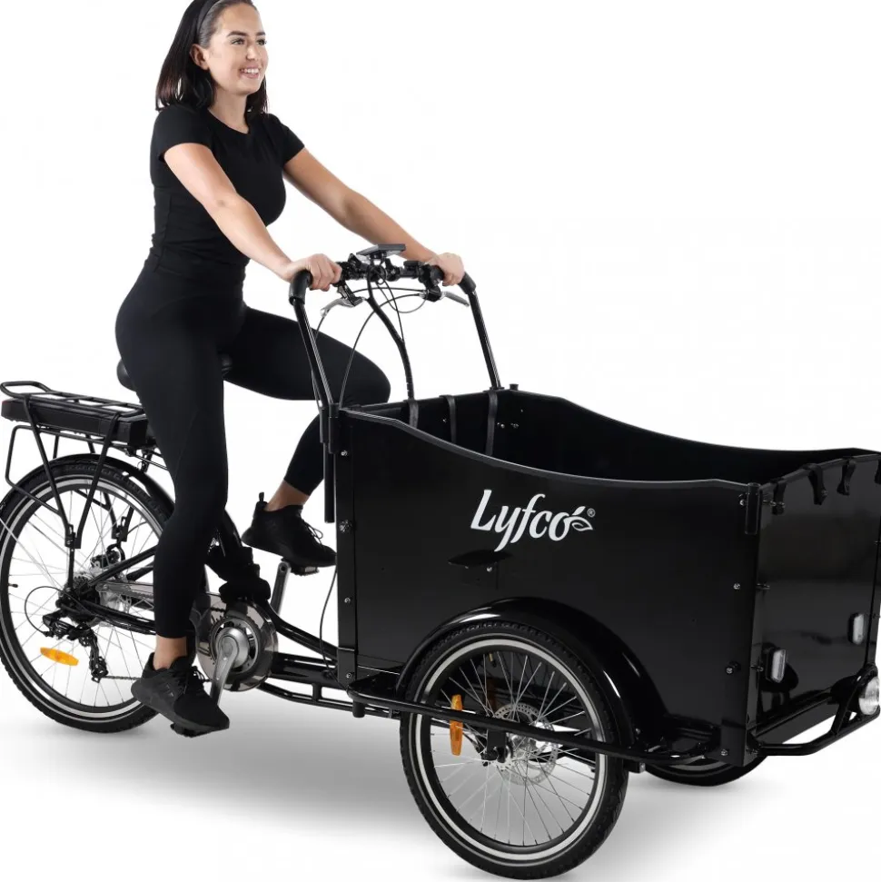 El-lådcykel - 17Ah batteri - Svart trälåda