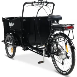 El-lådcykel - 17Ah batteri - Svart trälåda