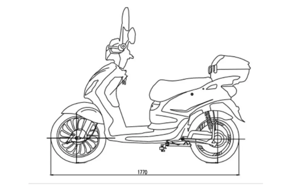 Elmoped 1000 W | Moped klass 1 | Grå