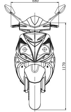 Elmoped 2000W | 72V 20Ah litiumbatteri | Upp till 45 km/h | Moped klass I | Räckvidd 50 km | Svart med röda detaljer