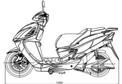 Elmoped 2000W | 72V 20Ah litiumbatteri | Upp till 45 km/h | Moped klass I | Räckvidd 50 km | Svart med röda detaljer