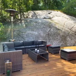 Exklusiv loungegrupp | Inbyggd förvaring | Grå konstrotting | Djursvik