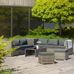 Exklusiv loungegrupp | Inbyggd förvaring | Grå konstrotting | Djursvik