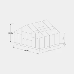 Extra brett premium glasväxthus 21m² | Stormgaranti och säkerhetsglas