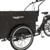 Extra stor el-Lådcykel | Cargobike med Kapell, 250W Motor & LG-Batteri | Svart