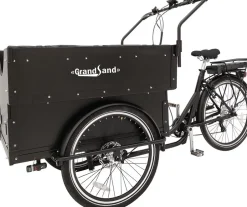Extra stor el-Lådcykel | Cargobike med Kapell, 250W Motor & LG-Batteri | Svart