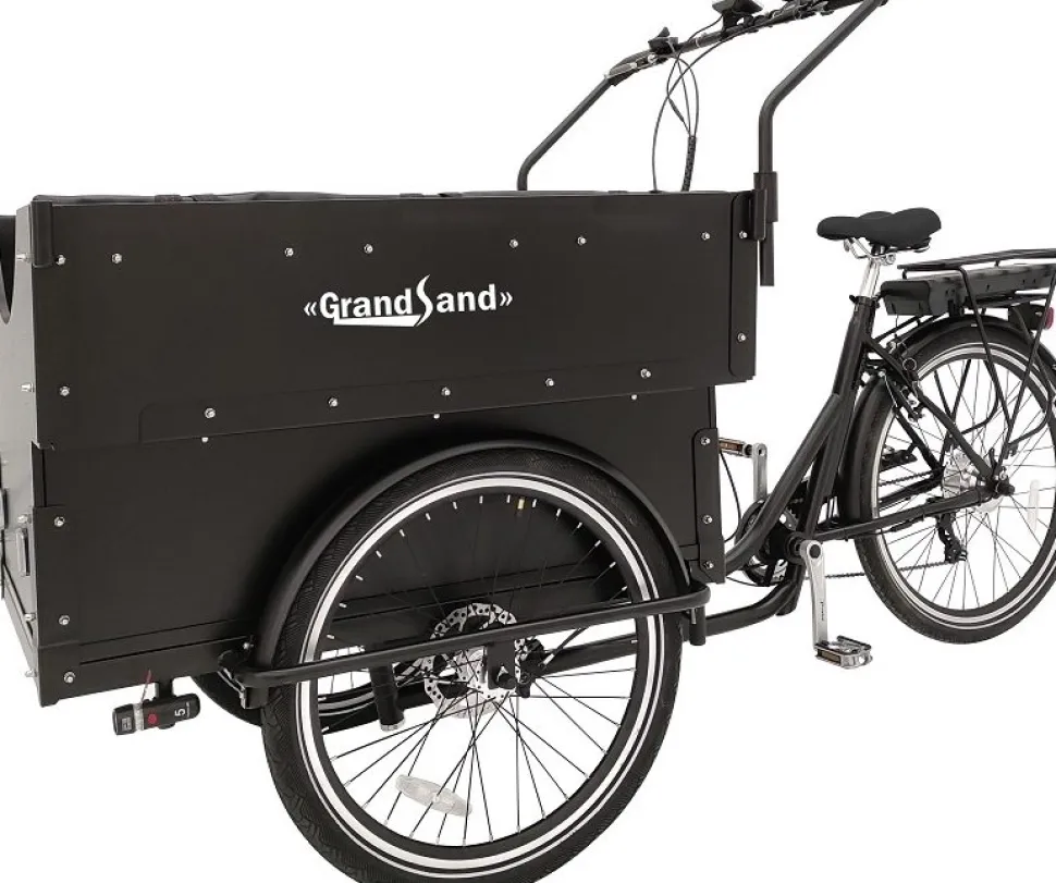 Extra stor el-Lådcykel | Cargobike med Kapell, 250W Motor & LG-Batteri | Svart