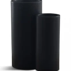 Fiberarmerade utekrukor | 2-pack Cylinderformade | Svart