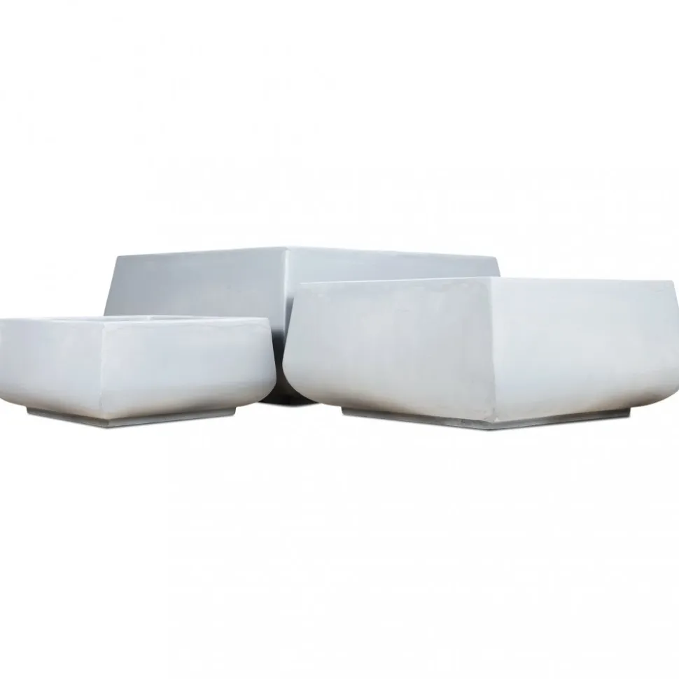 Fiberarmerade utekrukor | 3-pack | Ljusgrå
