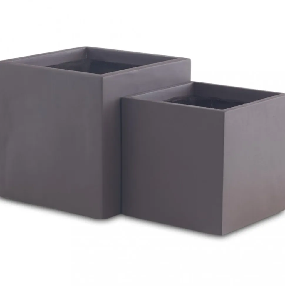 Fiberarmerade utomhuskrukor - Mörkbruna - 2-pack
