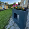 Fiberarmerad kruka i exklusiv design | Granit/svart
