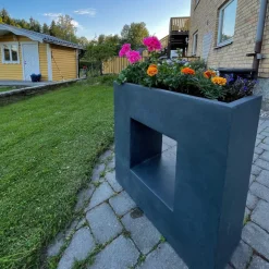 Fiberarmerad kruka i exklusiv design | Granit/svart