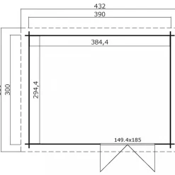 Friggebod 11,7m² | Nordisk gran | Adalina 28