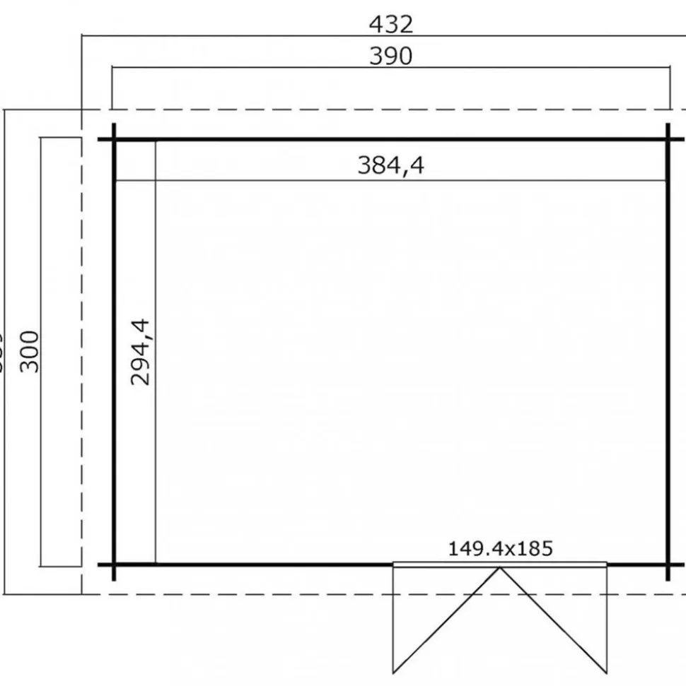 Friggebod 11,7m² | Nordisk gran | Adalina 28