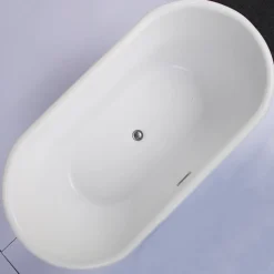 Fristående badkar 160cm | Lucite akryl | Rund design | A-05