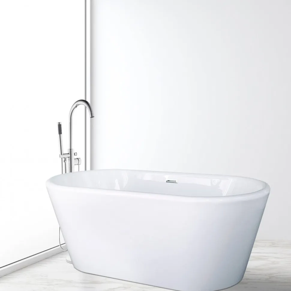 Fristående badkar 160cm | Lucite akryl | Rund design | A-05