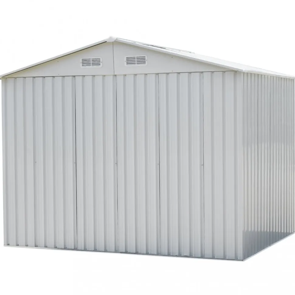 Förråd och redskapsbod 5,3m² | Skjutdörr | Med bas | Vit