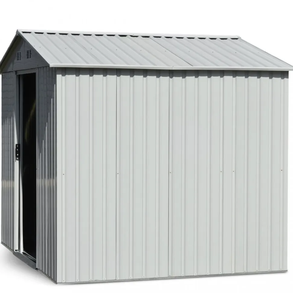 Förråd och redskapsbod 5,3m² | Skjutdörr | Med bas | Vit