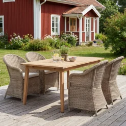 Fåtölj 2-pack i konstrotting | Natur | 59×69×85 cm | Metallstomme | Mercury