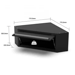Garageförvaring hörnmodul 850x2025 mm | Svart & grå