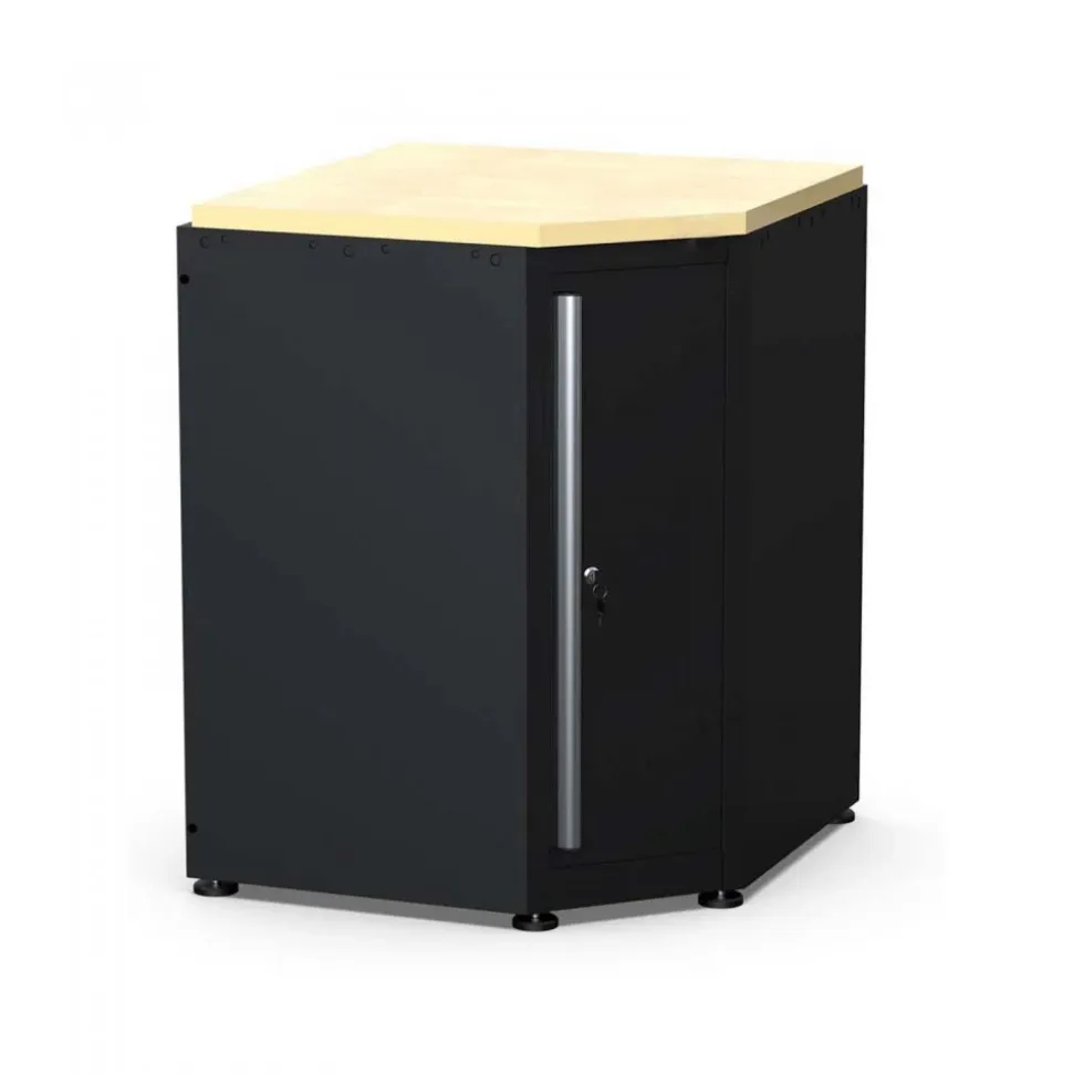 Garageförvaring hörnmodul 850x2025 mm | Svart & grå