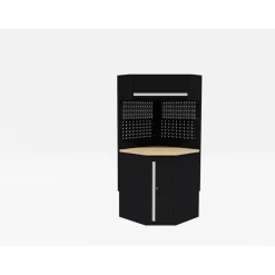 Garageförvaring hörnmodul 850x2025 mm | Svart & grå