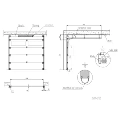 Garageport takskjutport med fjärrstyrning | 2,5m bred | Med fönster