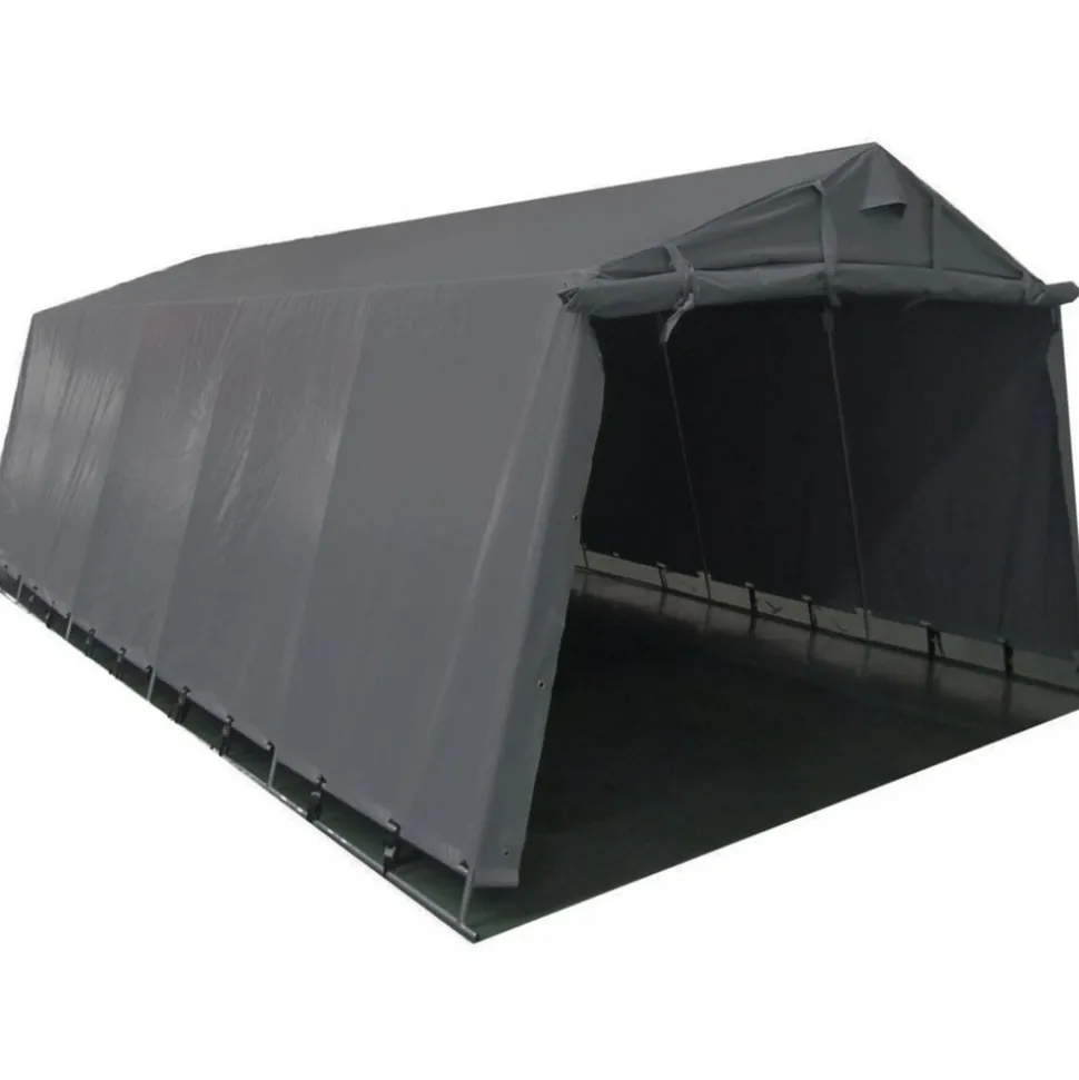 Garagetält 2,7x5,1m | 13,7m² - 200g/m² | PE - Grå
