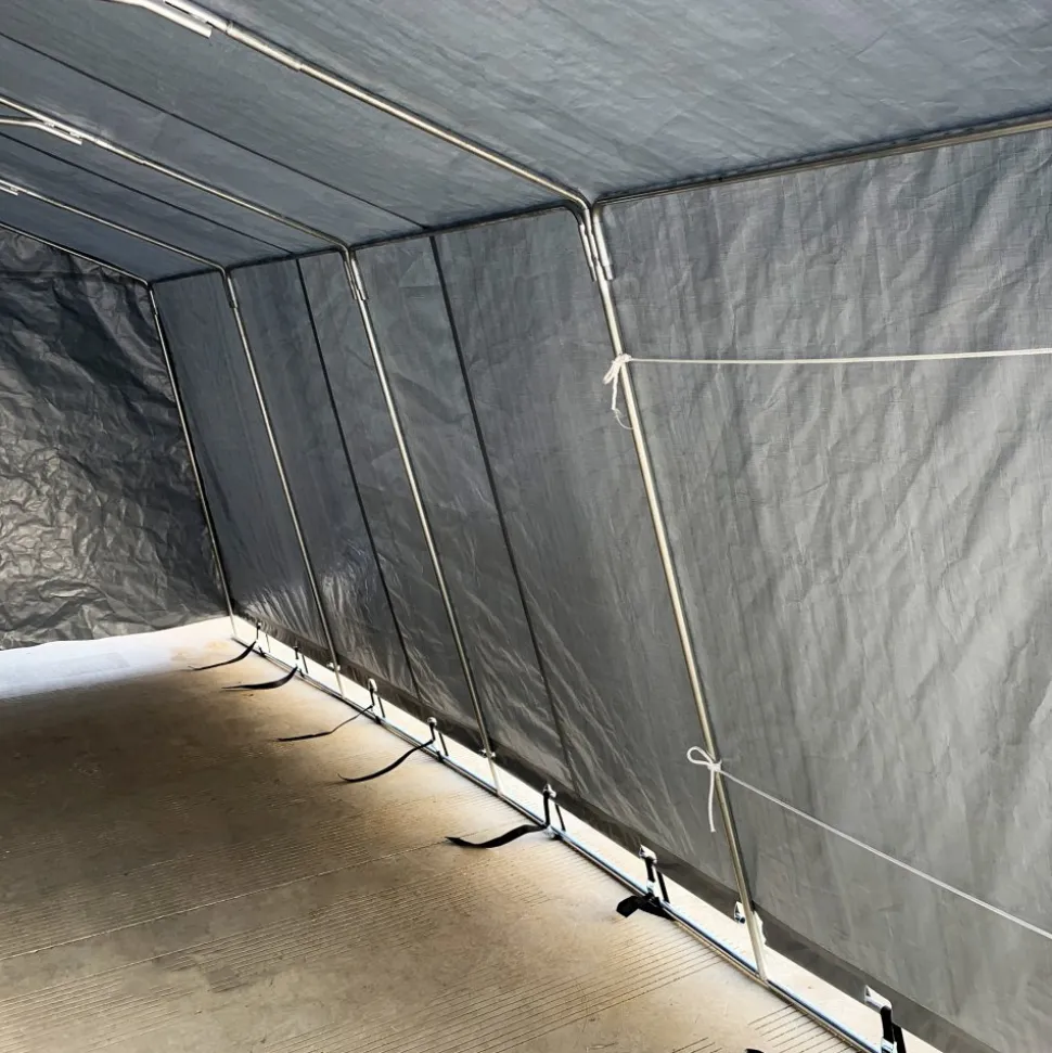 Garagetält 2,7x5,1m | 13,7m² - 200g/m² | PE - Grå