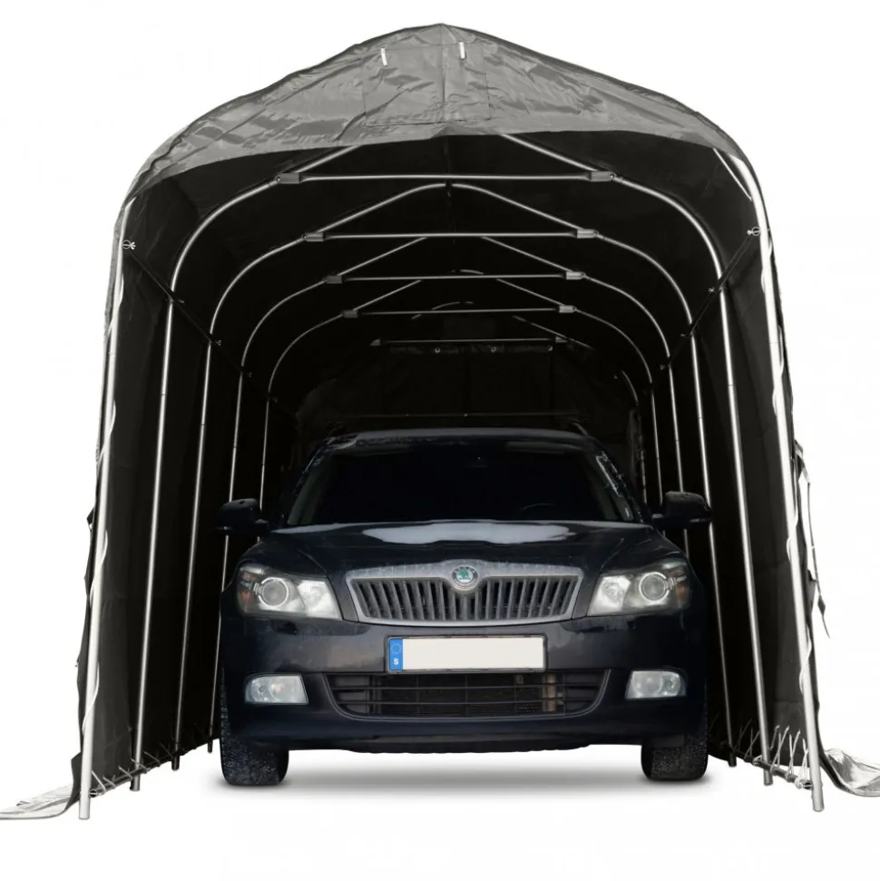 Garagetält 2,4x6m | 14,4m² - 500g/m² | PVC - Grå