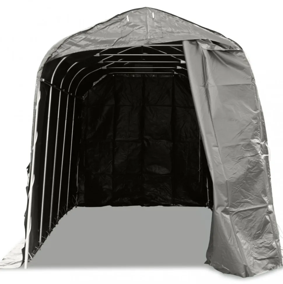 Garagetält 2,4x6m | 14,4m² - 500g/m² | PVC - Grå