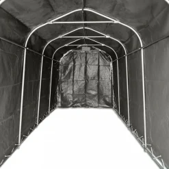 Garagetält 2,4x6m | 14,4m² - 500g/m² | PVC - Grå