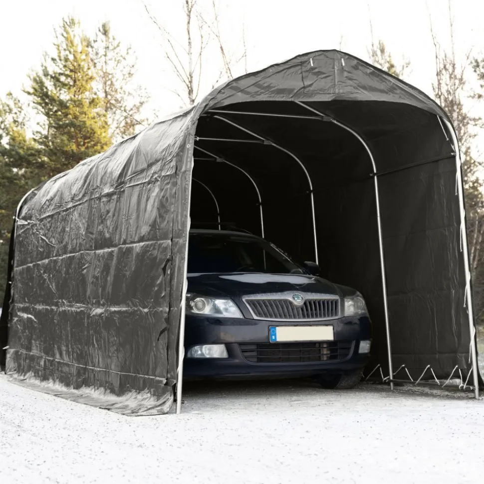 Garagetält 2,4x6m | 14,4m² - 500g/m² | PVC - Grå