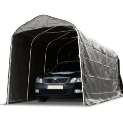 Garagetält 2,4x6m | 14,4m² - 500g/m² | PVC - Grå