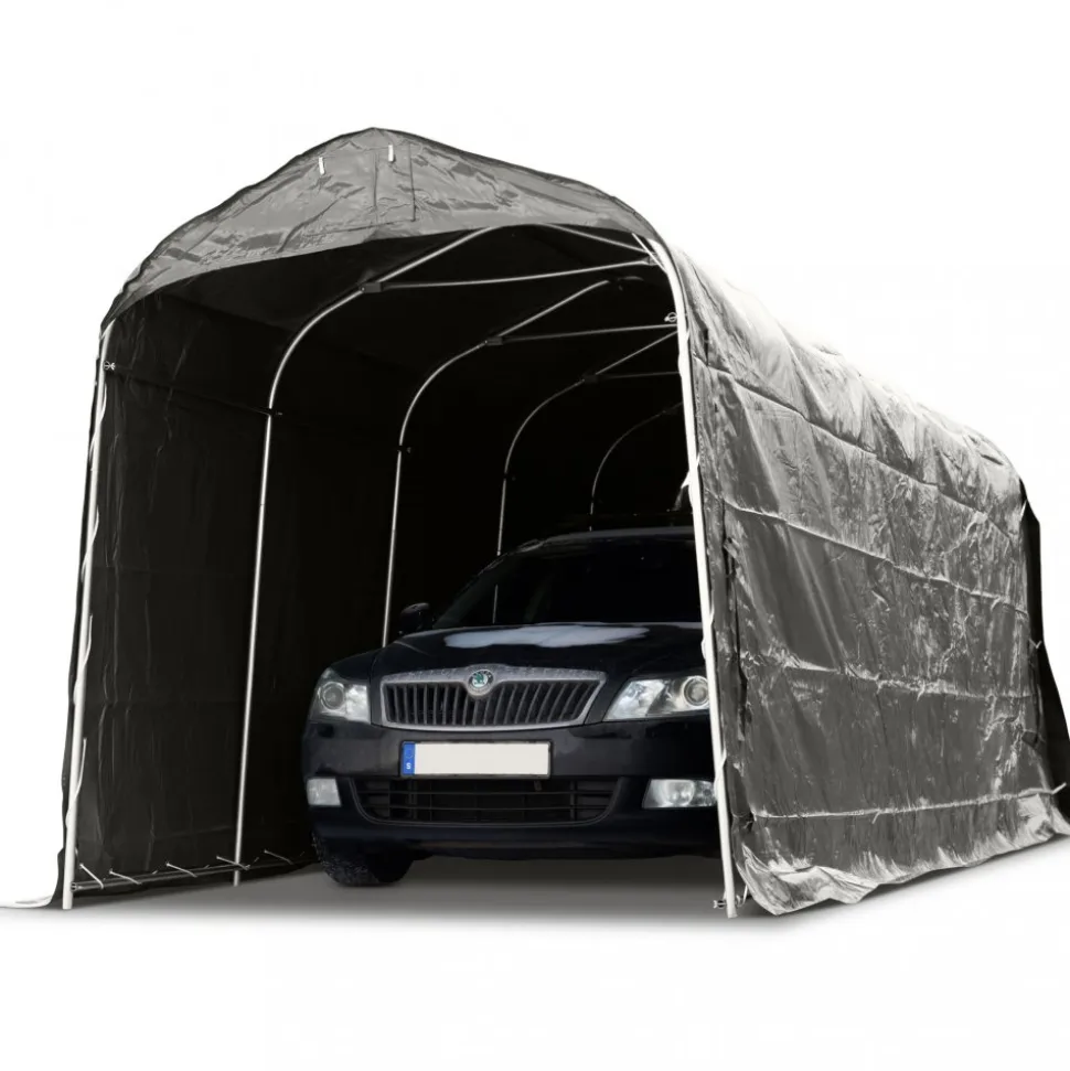 Garagetält 2,4x6m | 14,4m² - 500g/m² | PVC - Grå