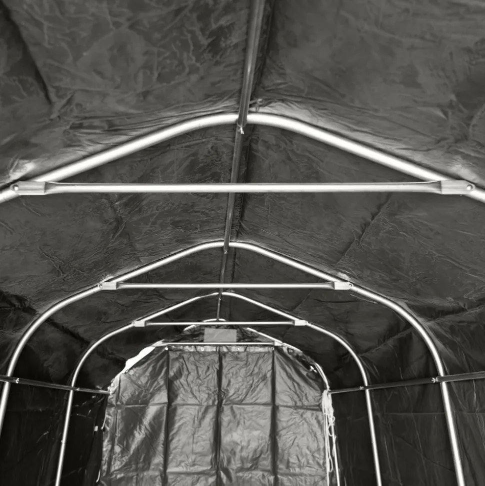 Garagetält 2,4x6m | 14,4m² - 500g/m² | PVC - Grå